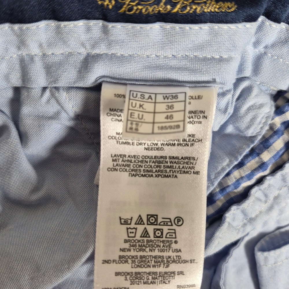 Brooks Brothers Seersucker Shorts Mens 36 Blue Gingham Check Cotton Preppy - Picture 3 of 8
